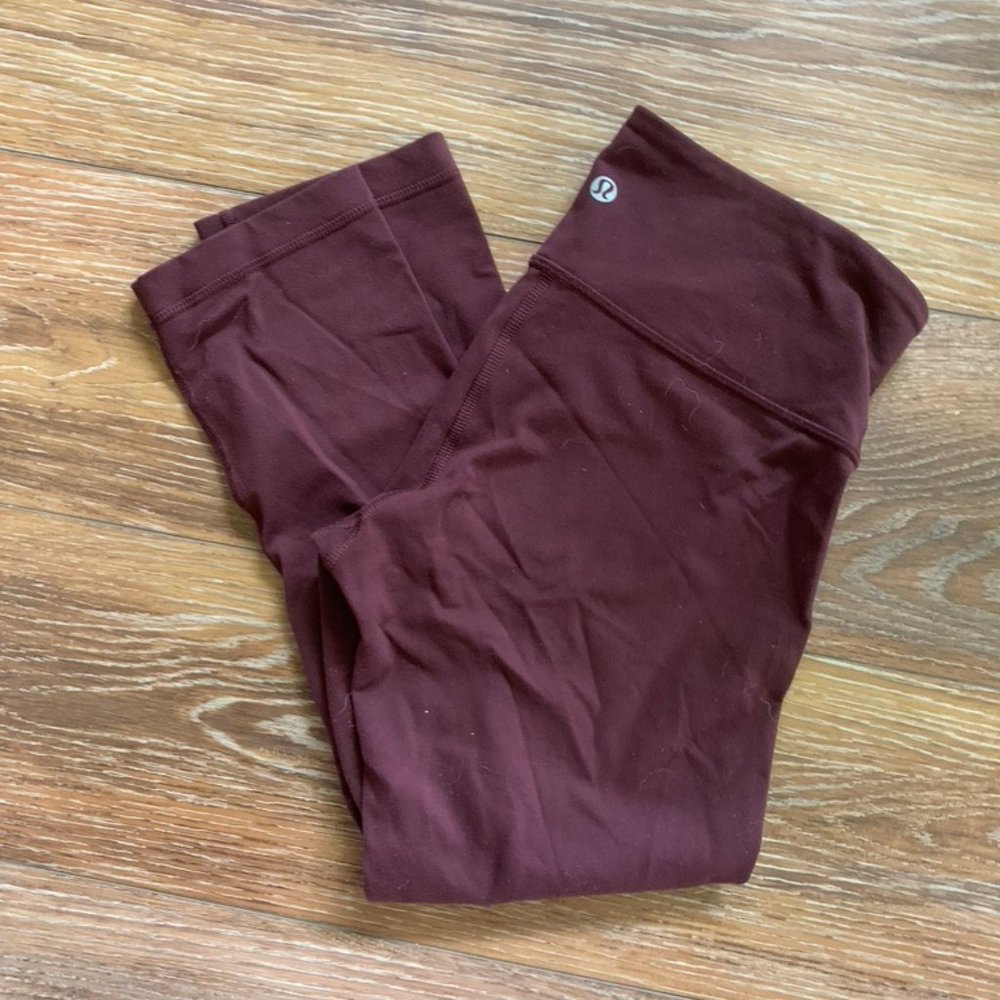 Maroon Crop Lululemon Leggings